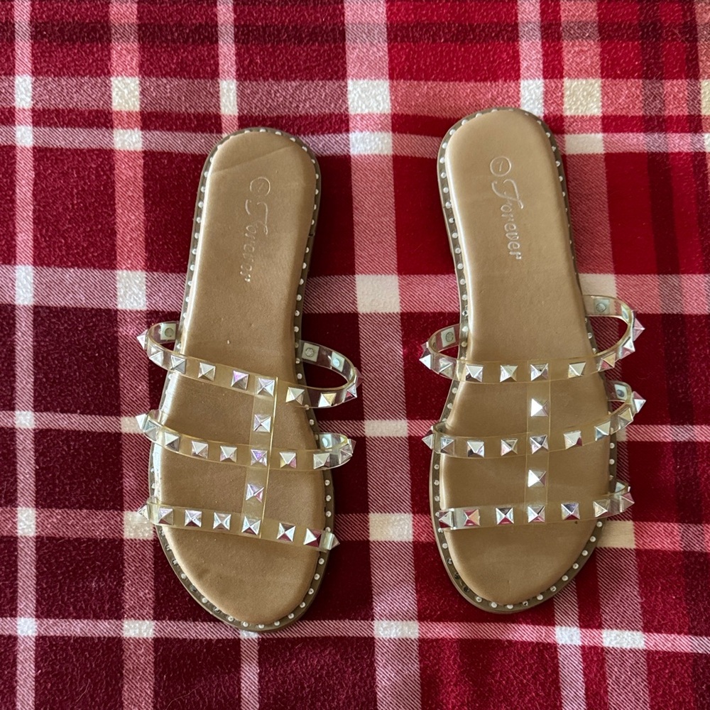 Forever 21 Tan Studded Sandals